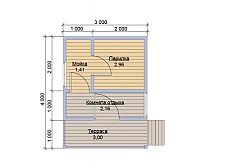 баня 3х3 с террасой